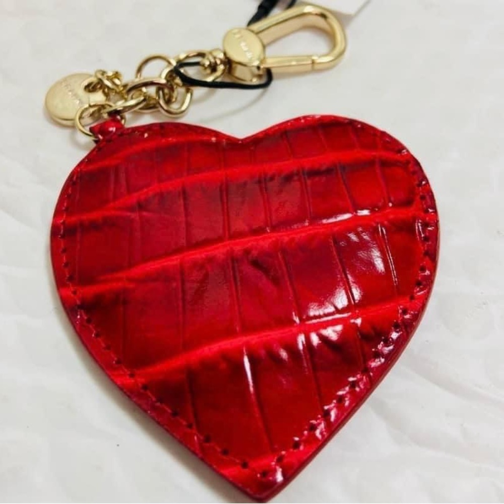 Brahmin Carnation Heart Key Fob